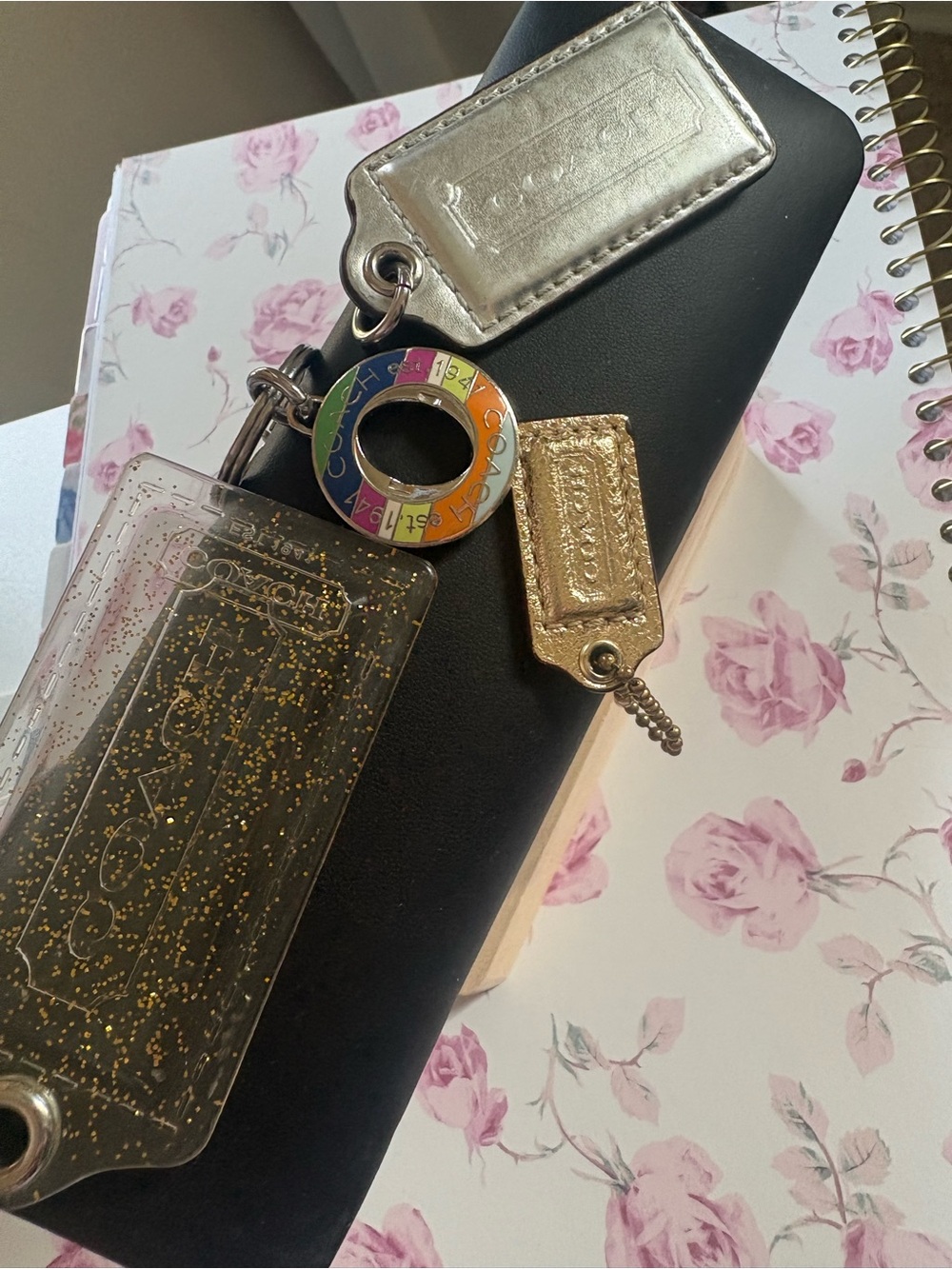 Vintage Coach Miscellaneous Tags - Poppy, Silver, Gold Tags and Rainbow Key Ring